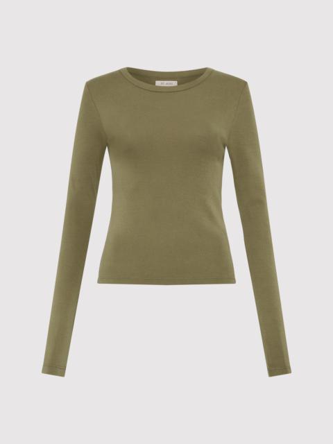 ST. AGNI Organic Cotton Long Sleeve Top - Olive