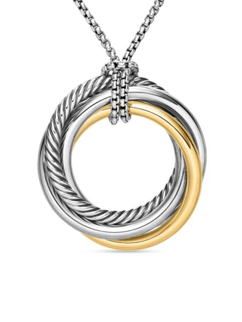 DAVID YURMAN Women's Crossover Pendant Necklace in Sterling Silver with 14K Yellow Gold, 37mm - Silver