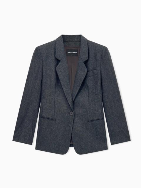 GIORGIO ARMANI BLAZER NEW NORMAL REGULAR FIT IN WOOL AND CASHMERE FLANNEL