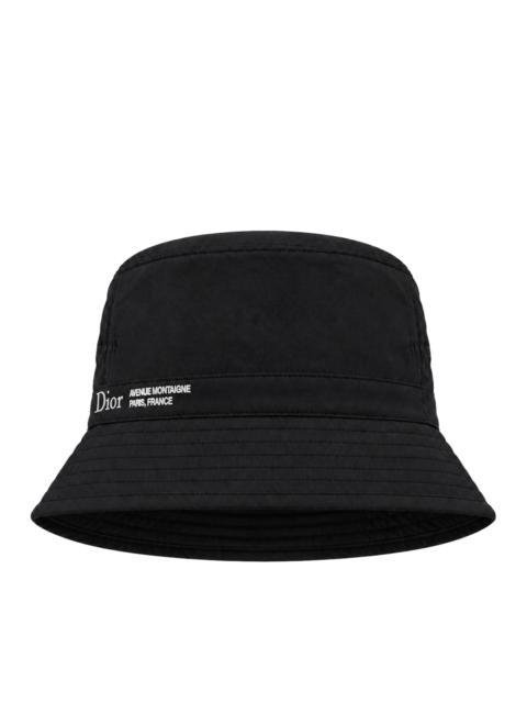 Dior DIOR MONTAIGNE BUCKET HAT IN BLACK TECHNICAL FABRIC