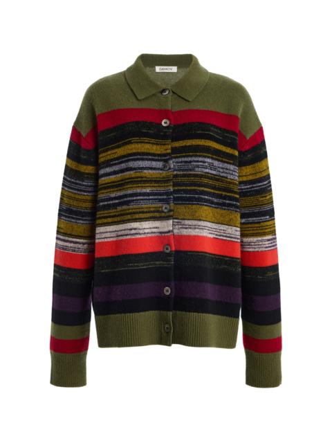 ZANKOV Andrew Cashmere Stripe Polo Cardigan