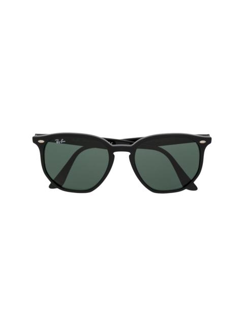 matte-finish hexagonal frame sunglasses