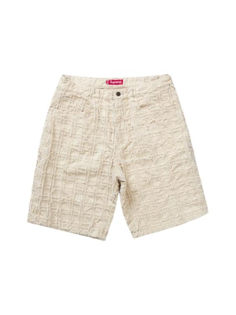 Supreme Supreme Frayed Patchwork Baggy Denim Short Natural