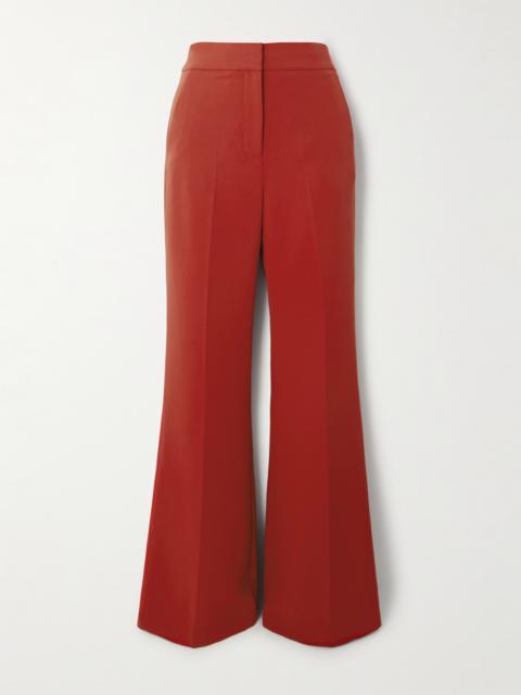 VERONICA BEARD Lebone Pleated Crepe Straight-leg Pants