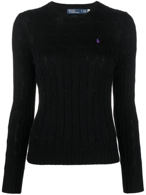 Polo Ralph Lauren logo-embroidered cable-knit sweater