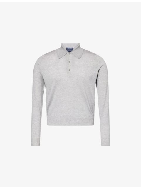 JOHN SMEDLEY John Smedley X Bill Nighy Long-Sleeve Merino Wool Polo Shirt