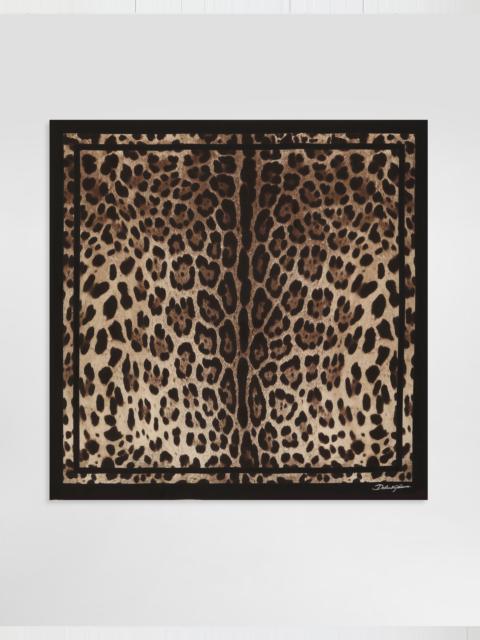 Dolce & Gabbana Leopard-print silk twill scarf 70x70