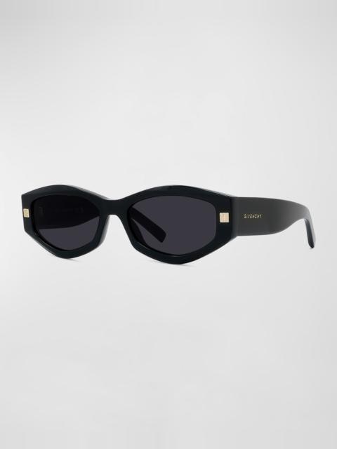 Givenchy GV Day Geometric Acetate Oval Sunglasses