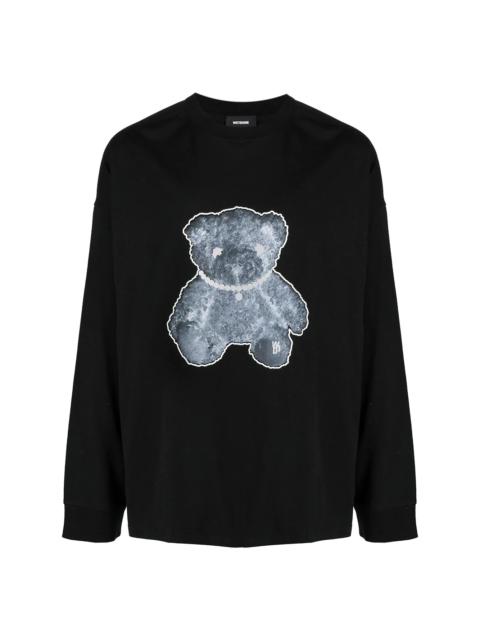 We11done teddy print long-sleeved jumper
