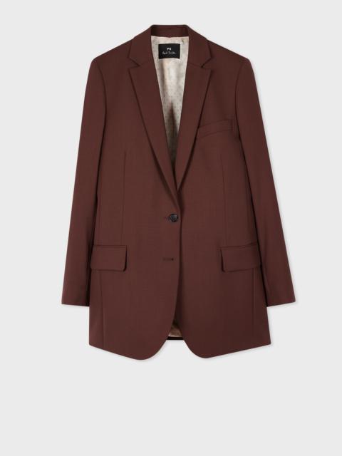 Paul Smith Women's Brown Hopsack Wool Blazer