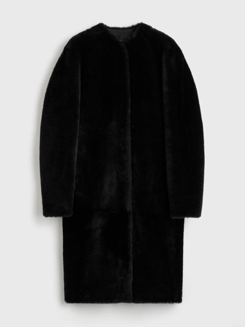 TOTEME Shearling midi coat black