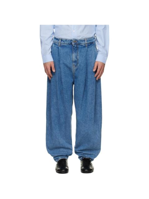 HED MAYNER Bue Pleated Jeans