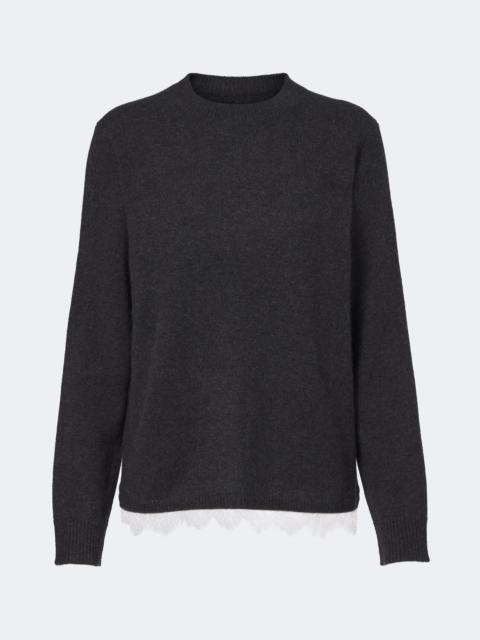 Loulou de Saison Arvo lace-trimmed cashmere sweater