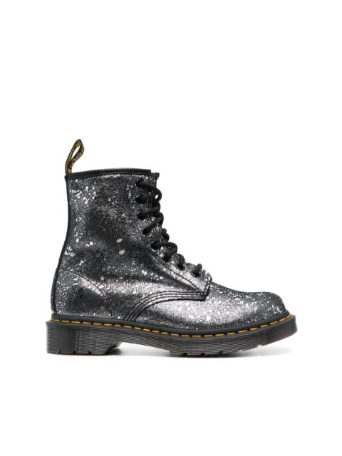 1460 metallic-finish leather boots