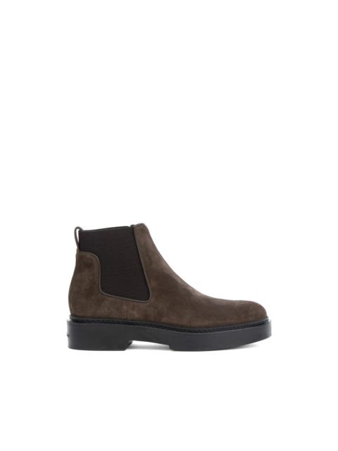 Santoni suede chelsea boots