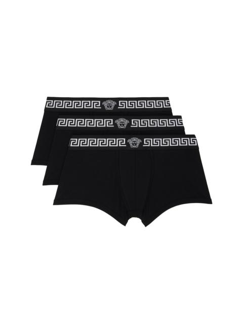 VERSACE Three-Pack Black Cotton-Jersey Boxer Briefs