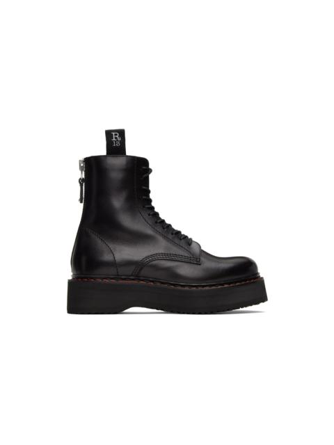 R13 Black Single Stack Boots