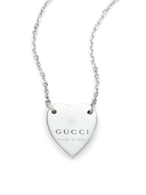 GUCCI Women's Sterling Silver Signature Heart Pendant Necklace - Silver