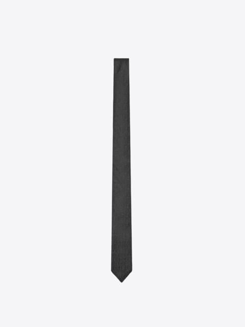 monogram narrow tie in silk jacquard