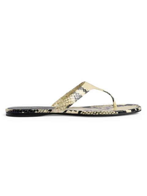 KHAITE Women's Archer Snakeskin-Print Leather Flat Sandals - Natural