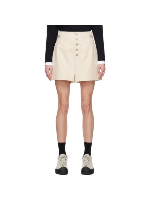 Jil Sander Off-White Pin-Buckle Denim Shorts