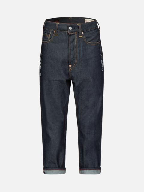 EVISU DRAGON-KOI AND SEAGULL EMBROIDERY CROPPED-FIT JEANS #2027