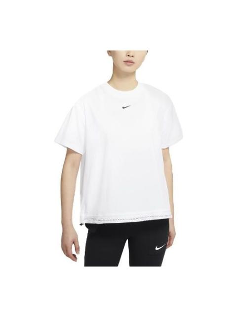 Nike (WMNS) Nike Sportswear Tech Pack Logo Printing Round-neck Tee White DC8116-100