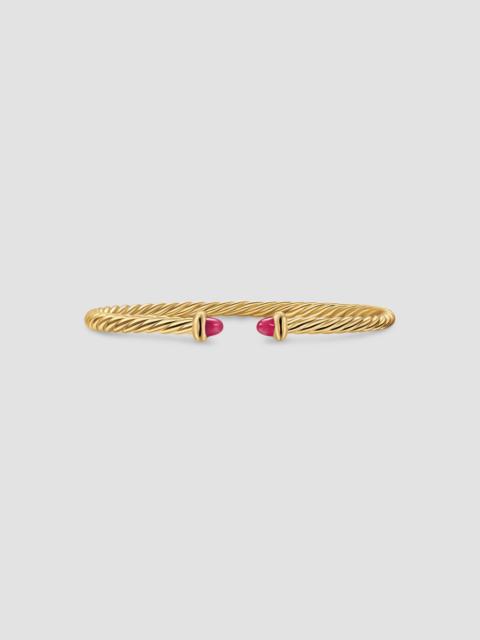 DAVID YURMAN Women's Micro Cablespira Flex Teen Bracelet in 18K Yellow Gold - Ruby