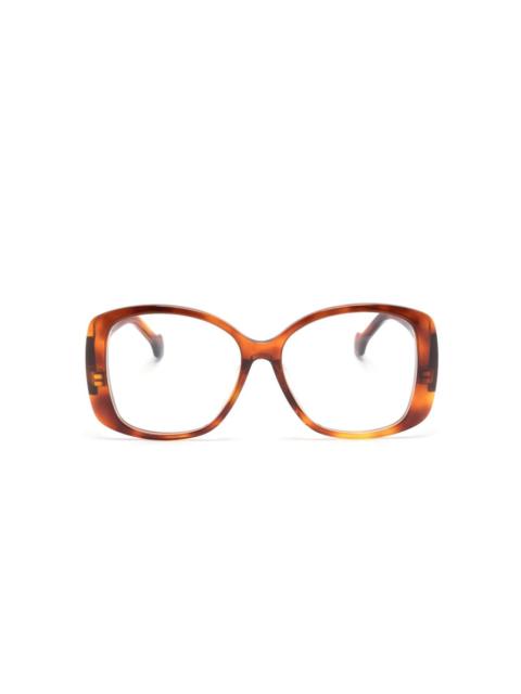 tortoiseshell square-frame glasses