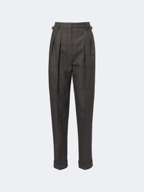 MUGLER Checked wool straight pants