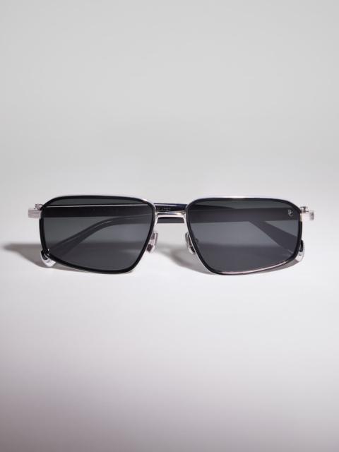 Brunello Cucinelli Jarama 18k white gold-plated titanium sunglasses with polarized lenses