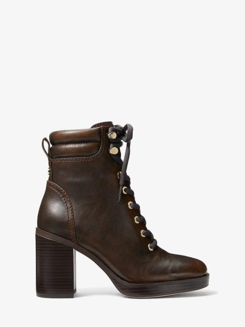 MICHAEL KORS Lacy Burnished Block Heel Boot