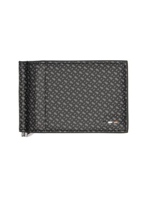 BOSS Black Grained Faux-Leather Wallet