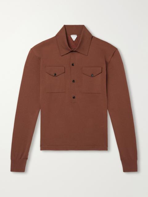 Bottega Veneta Logo-Embroidered Wool-Blend Polo Sweater