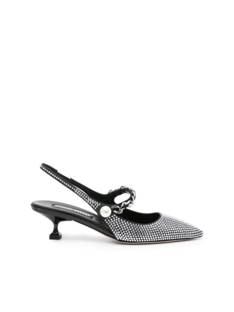 Miu Miu rhinestone-embellished pointed-toe pumps