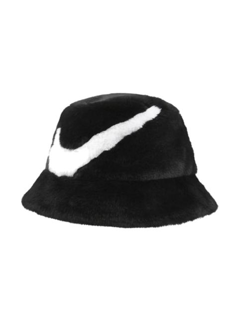 Nike (WMNS) Nike Apex Faux Fur Swoosh Bucket Hat 'Black' FV6417-010