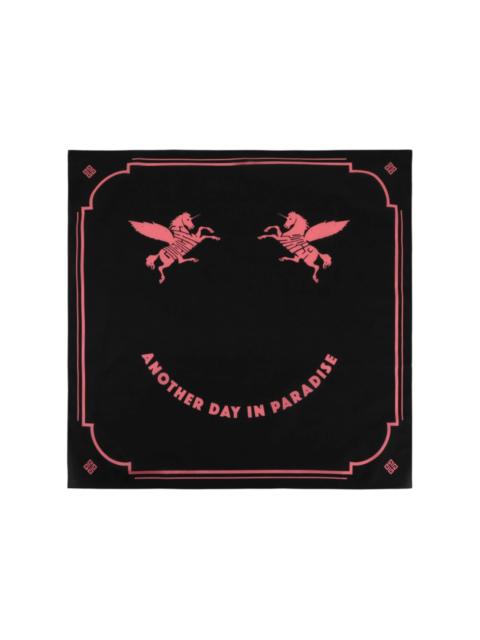 Givenchy Givenchy Unicorn Embroidery Silk Scarf Black