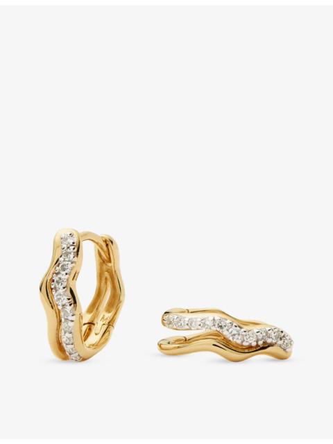 MISSOMA Molten Snow Double Mini 9ct Solid Yellow Gold And Lab Grown Diamond Hoop Earrings