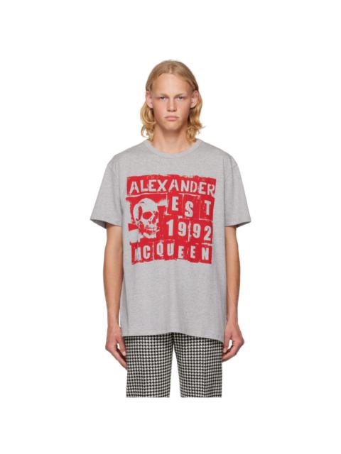 Alexander McQueen Gray Graphic T-Shirt
