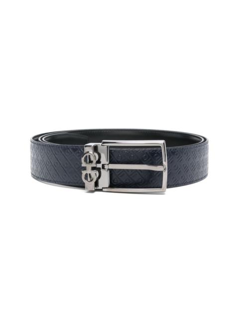 Gancini leather belt