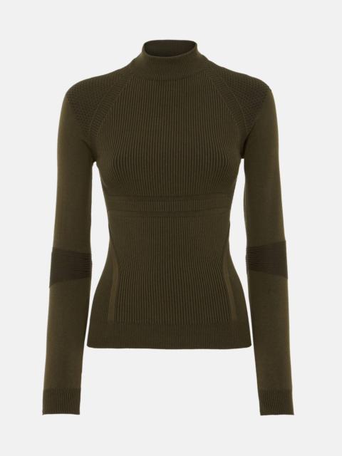 Ribbed-knit silk-blend sweater