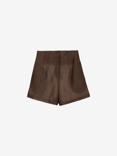 The Frankie Shop Lise Sheer Shorts - Brown