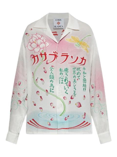 CASABLANCA Cuban LS collar tee shirt