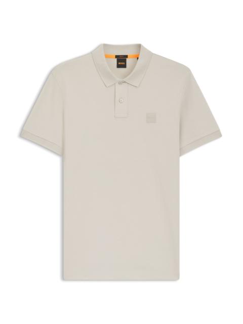 BOSS STRETCH-COTTON SLIM-FIT POLO SHIRT WITH LOGO PATCH