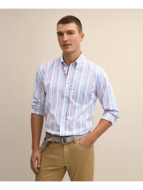 Brooks Brothers Performance Series Stretch Polo Button-Down Collar, Multi-Stripe Sport Shirt