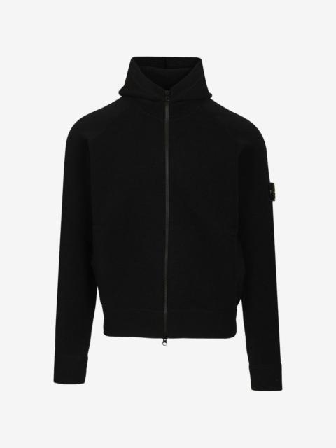 Stone Island logo-patch zip-up hoodie