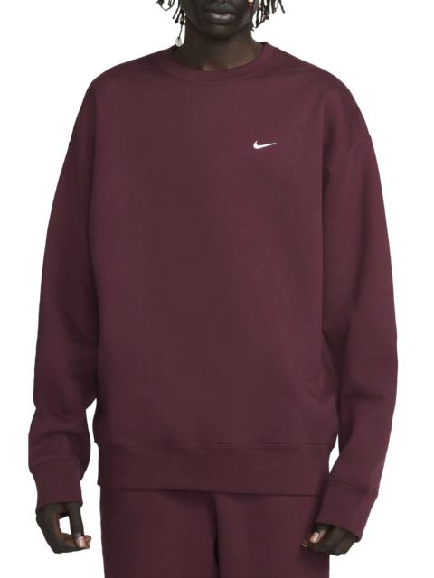 Solo Swoosh Oversize Crewneck Sweatshirt in Night Maroon/White