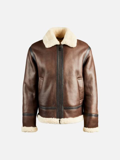 HOGAN Aviator Jacket in Sheepsking Brown