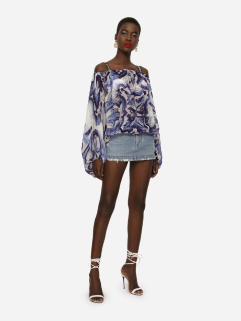 Dolce & Gabbana Zebra-print chiffon blouse