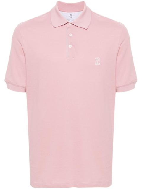 logo-print piqué cotton polo shirt